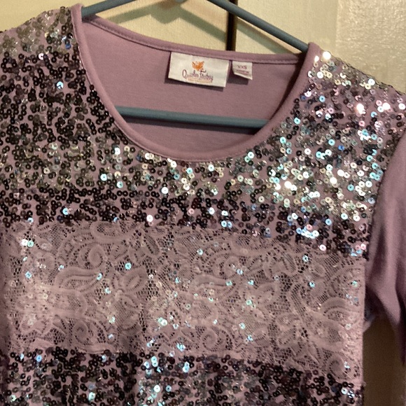 Quacker Factory sequin and lace top size XXS - Picture 2 of 5